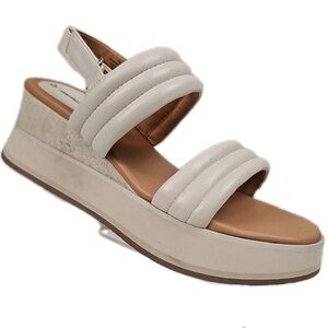 Johnston & Murphy White Cream Platform Sandal